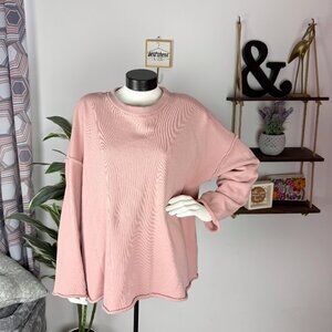 Soft Surroundings Pink Terry Drop Sleeve Sweatshirt